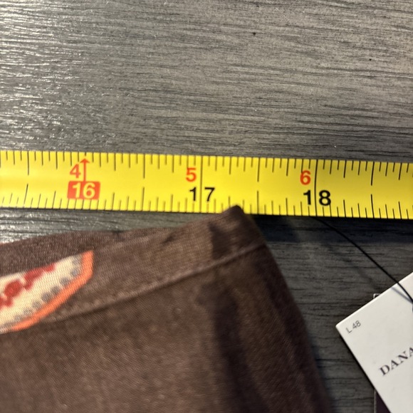 Dana Buchman Brown Geometric Boho A-line MIDI Skirt Size 16 Side Zip - Picture 5 of 6